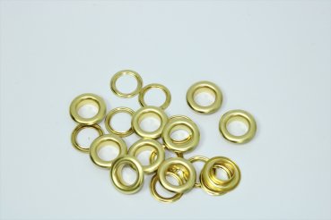 Bunte Ösen nähfrei mit Scheibe 8mm gold